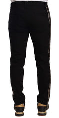 Load image into Gallery viewer, Dolce & Gabbana Heraldic Embroidered Slim Fit Jeans Black
