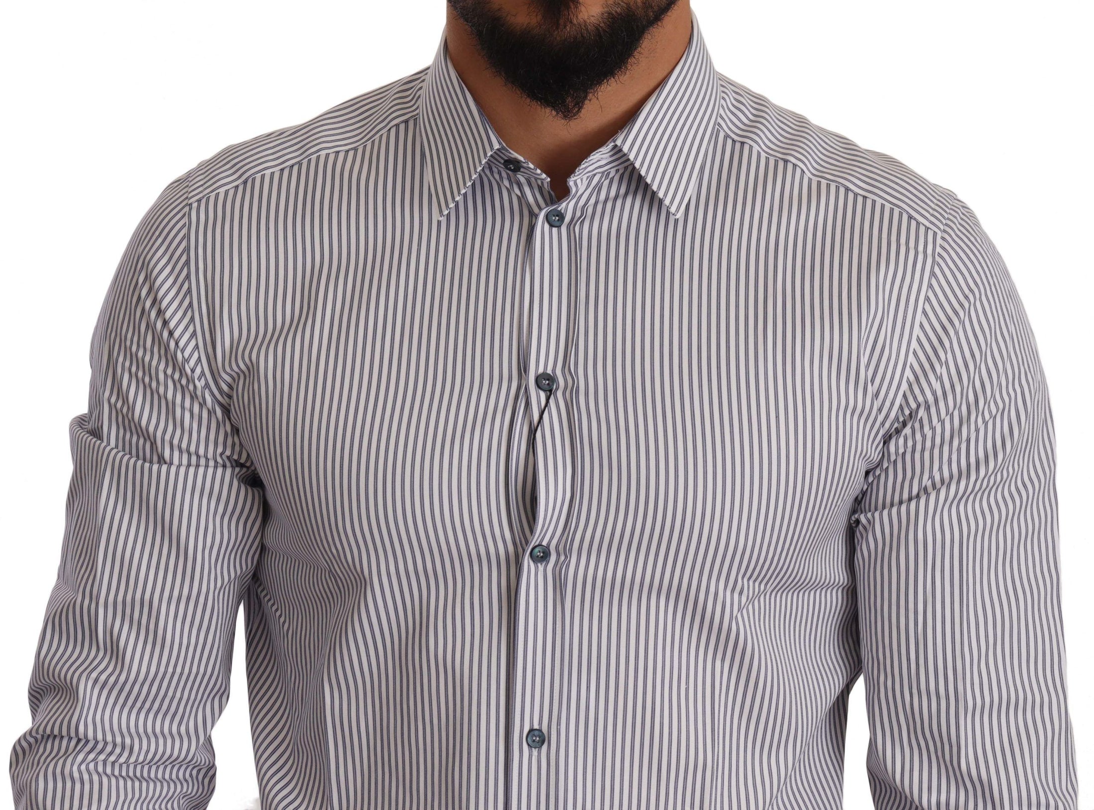 Dolce &amp; Gabbana Elegant slim fit shirt made of striped cotton