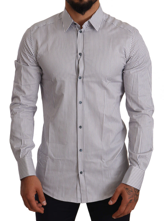 Dolce &amp; Gabbana Elegant slim fit shirt made of striped cotton