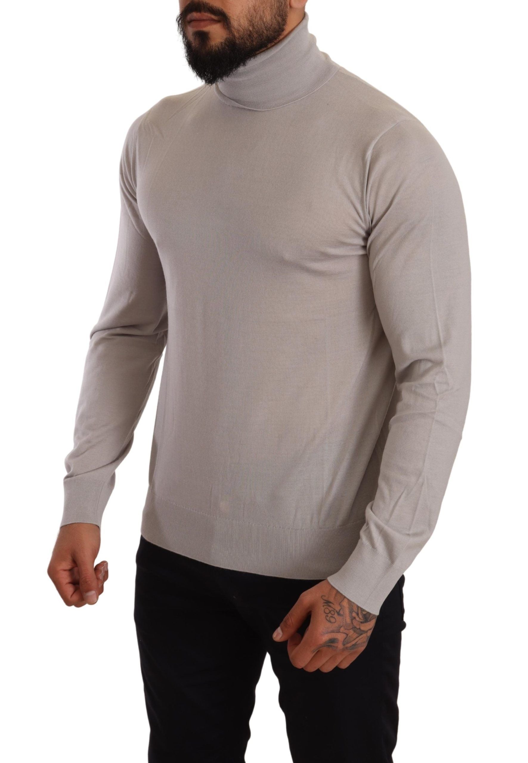 Dolce &amp; Gabbana Elegant light blue cashmere turtleneck sweater