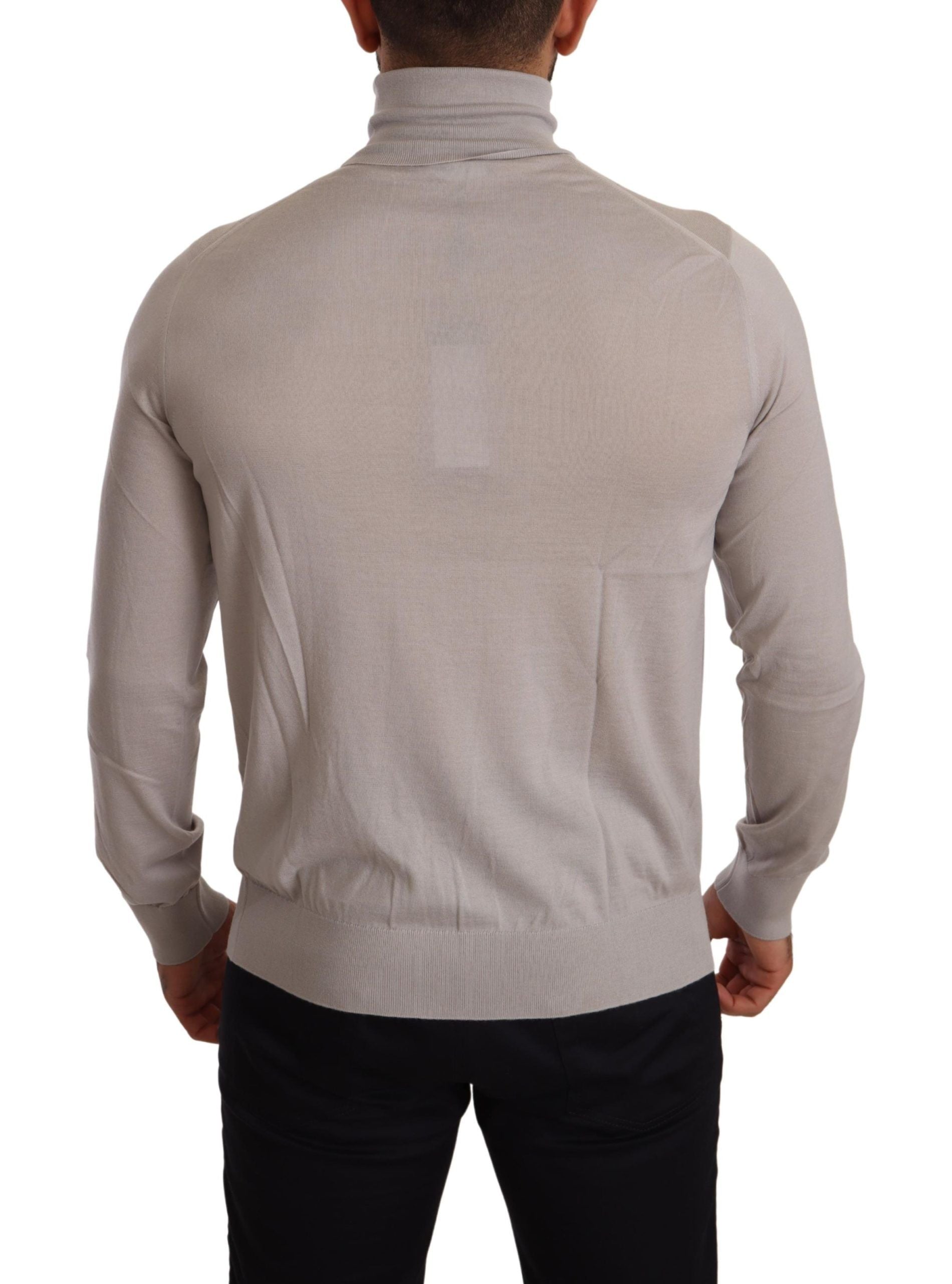 Dolce &amp; Gabbana Elegant light blue cashmere turtleneck sweater