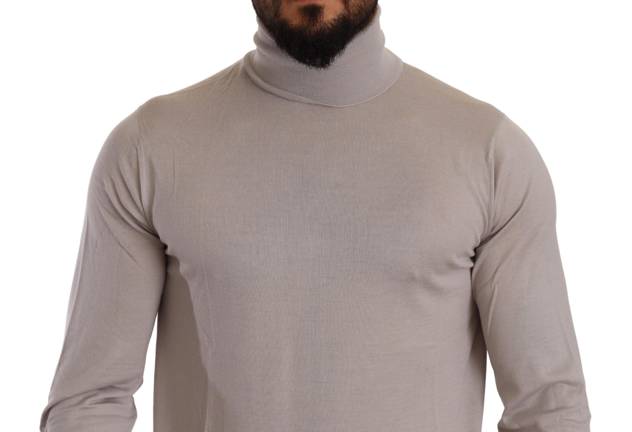 Dolce &amp; Gabbana Elegant light blue cashmere turtleneck sweater