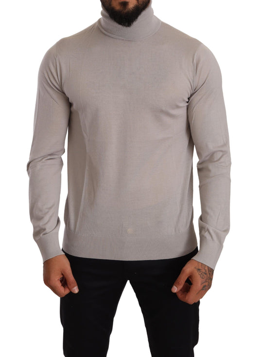 Dolce & Gabbana Eleganter hellblauer Kaschmir-Rollkragenpullover