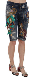 Load image into Gallery viewer, Dolce & Gabbana Elegante knielange verschönerte Denim-Shorts
