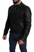 Load image into Gallery viewer, Dolce & Gabbana Elegant black bomber with leather applications
