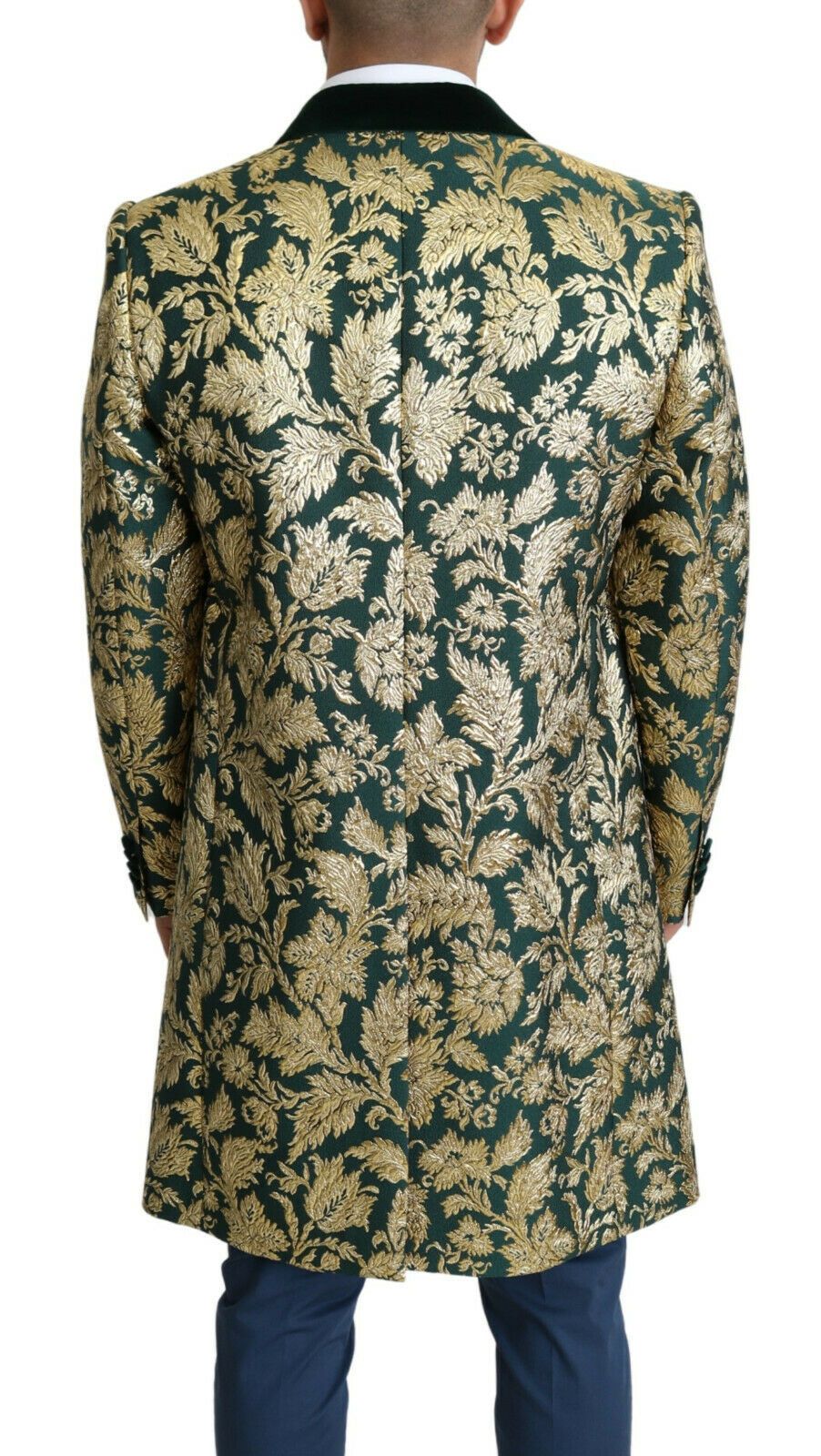 Dolce & Gabbana Elegante goldgrüne Jacquard-Jacke Sicilia