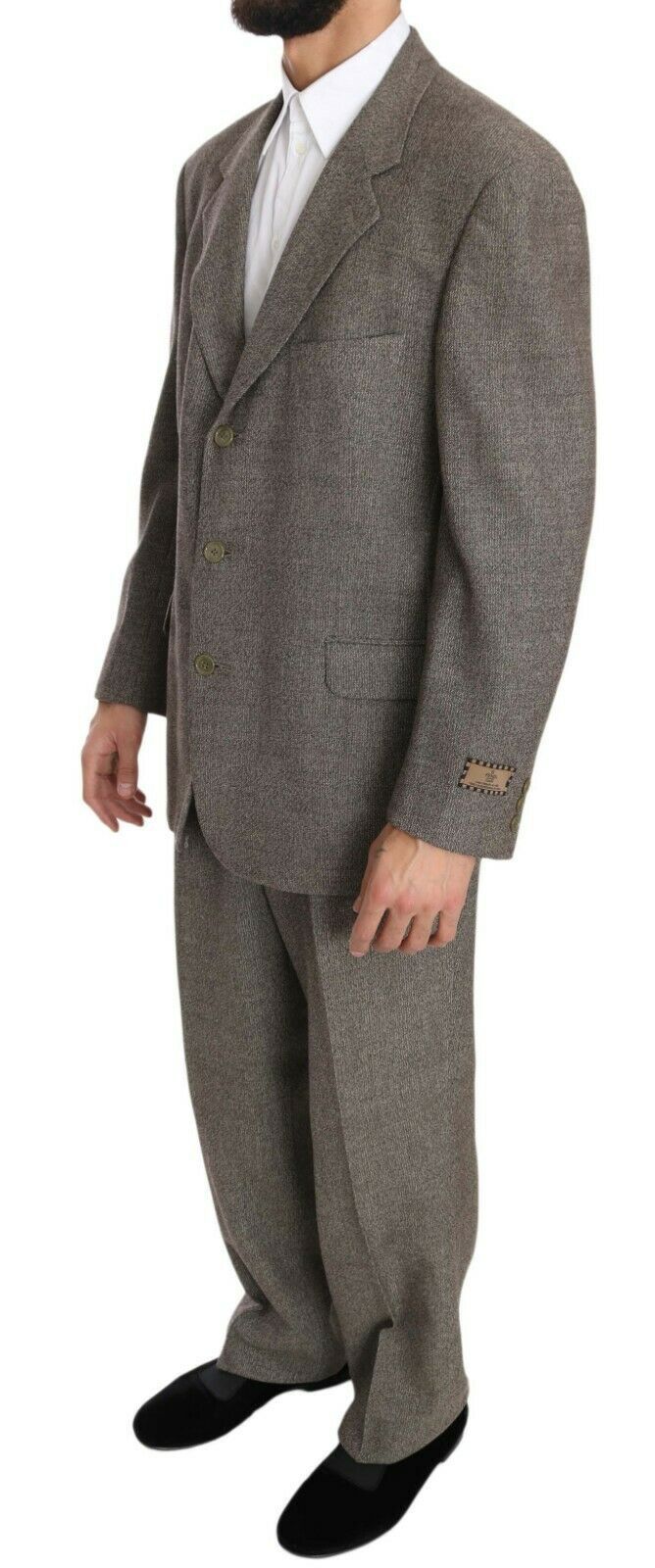 Fendi Elegant light brown men's suit made of wool