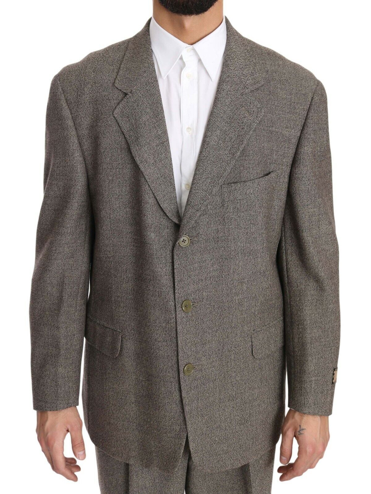 Fendi Elegant light brown men's suit made of wool