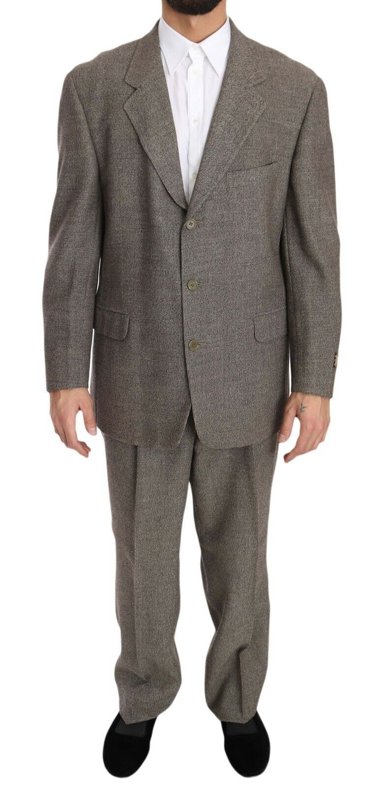 Fendi Elegant light brown men's suit made of wool