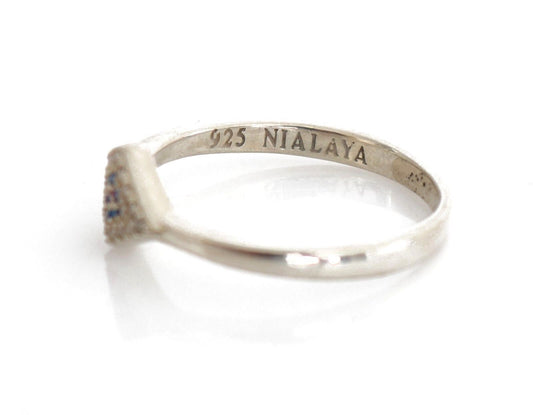 Nialaya Eleganter Silber CZ Kristall verkrusteter Ring