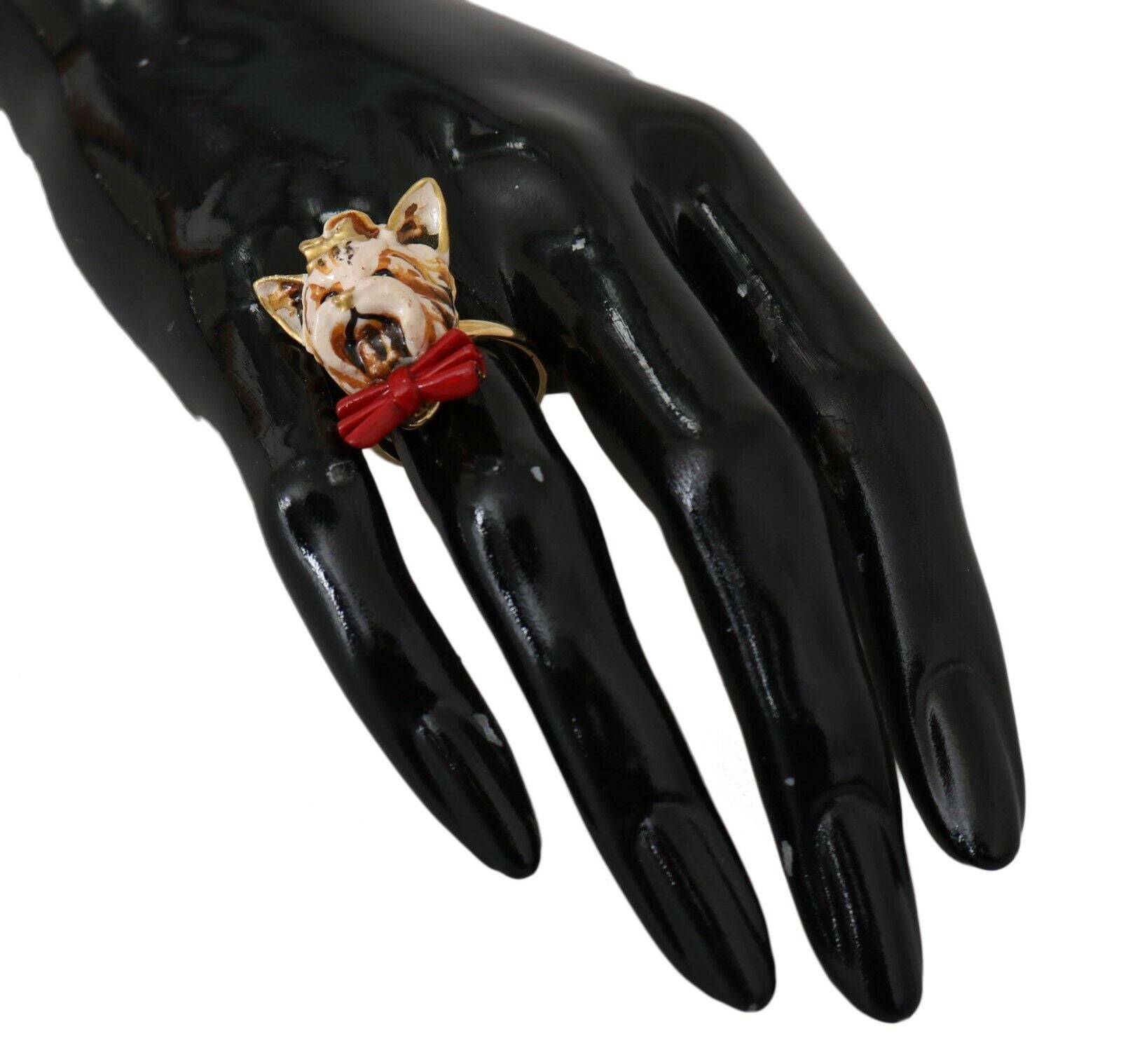 Dolce & Gabbana Eleganter von Hunden inspirierter Goldton-Ring