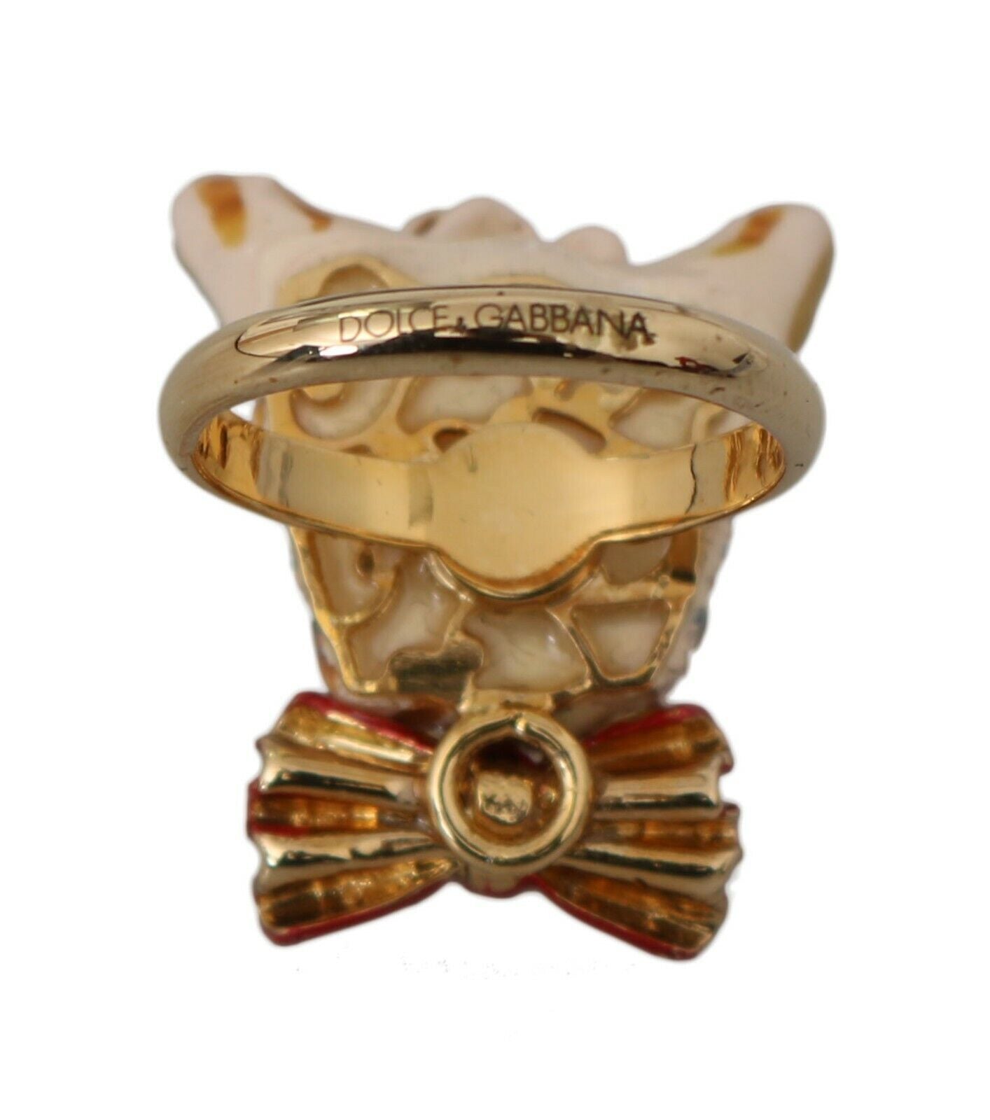 Dolce & Gabbana Eleganter von Hunden inspirierter Goldton-Ring