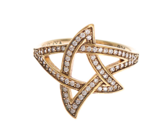 Nialaya Eleganter Gold CZ Kristall verschönert Ring