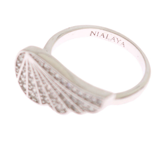 Nialaya Eleganter Sterling Silber CZ Kristall Ring