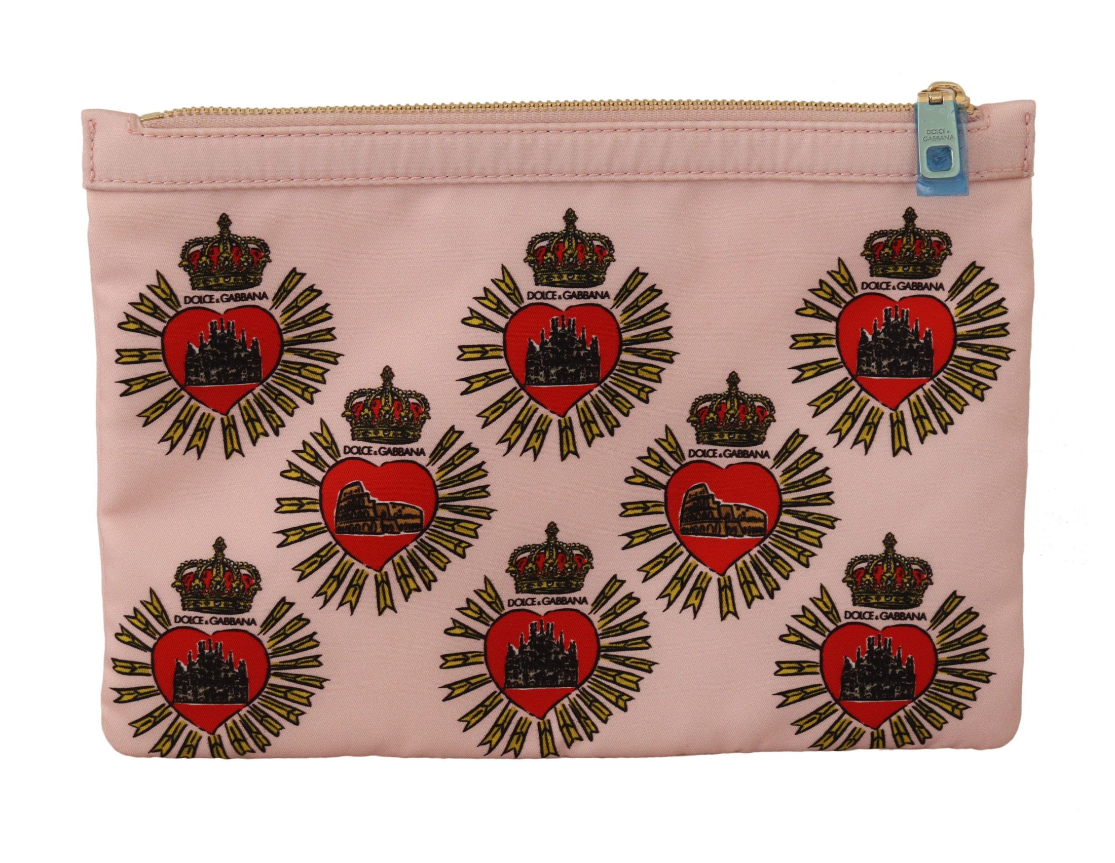 Dolce &amp; Gabbana Elegant Pink Heart Clutch Wallet