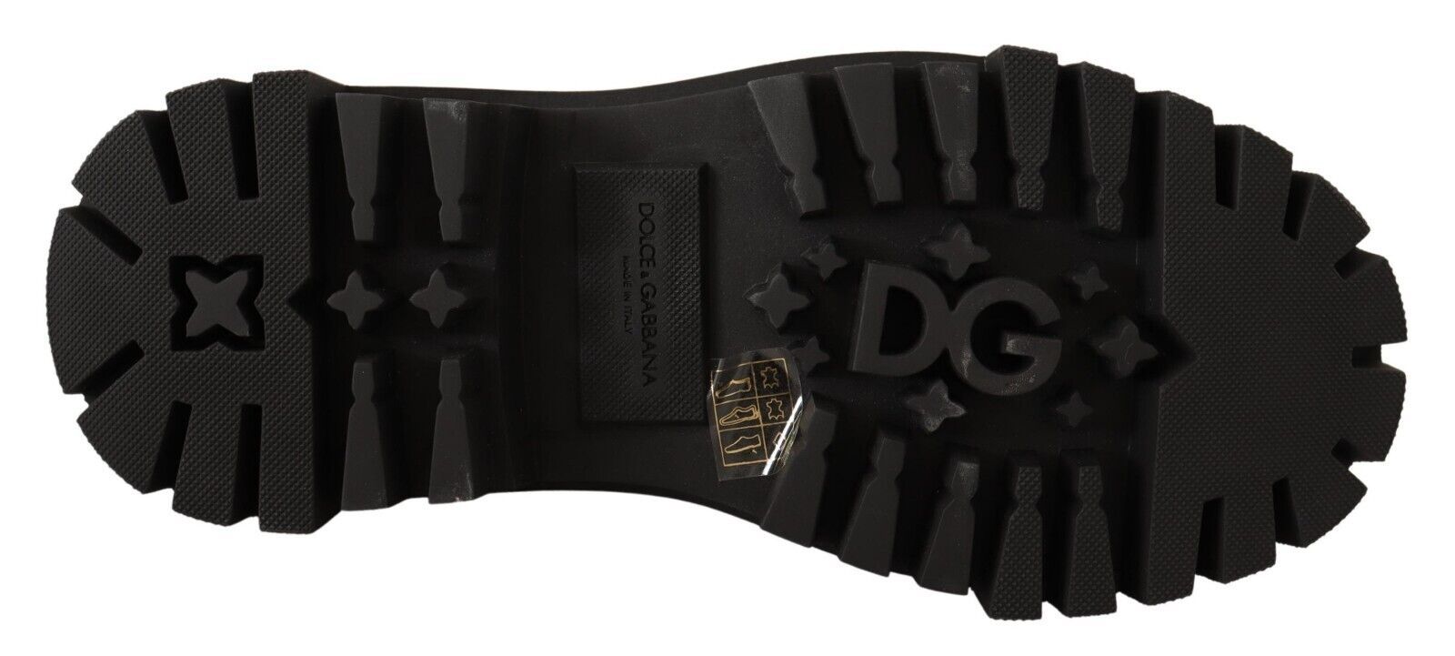 Dolce & Gabbana Nietenbesetzte Leder-Kampfstiefel mit Stickerei