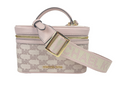 Load image into Gallery viewer, Michael Kors Jet Set Medium Powder Blush Jacquard Canvas Zip Trunk Crossbody Bag
