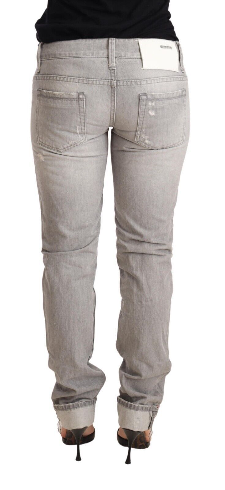 Acht Schicke Slim Fit Jeans mit zerfetzter grauer Waschung