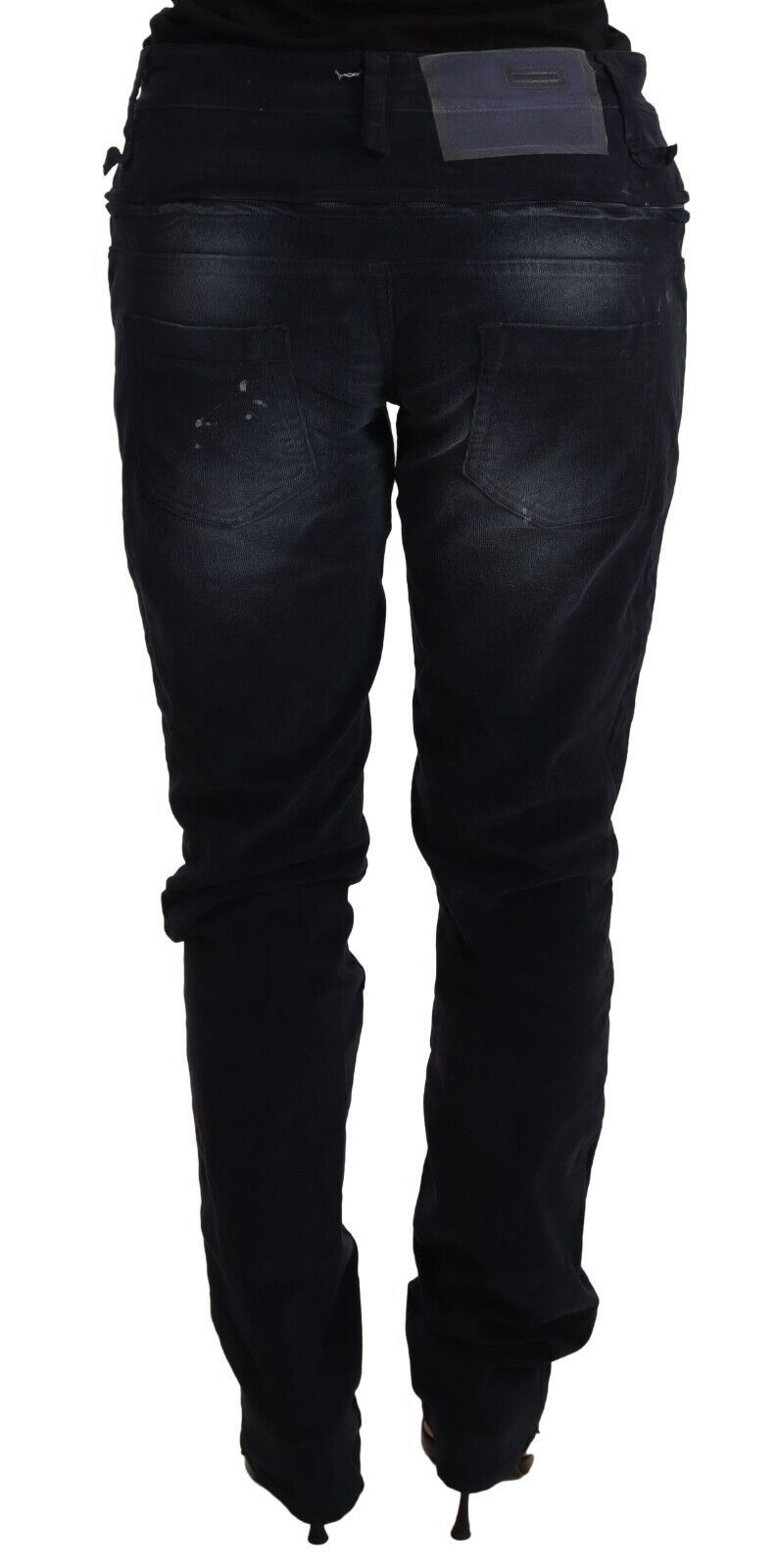 Acht Elegantes dunkelblaues Slim-Fit-Denim