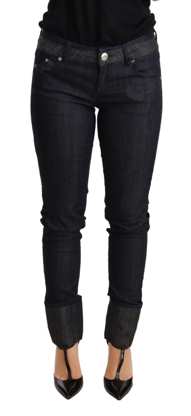 Ermanno Scervino Schicke dunkelblaue Skinny-Hosenjeans