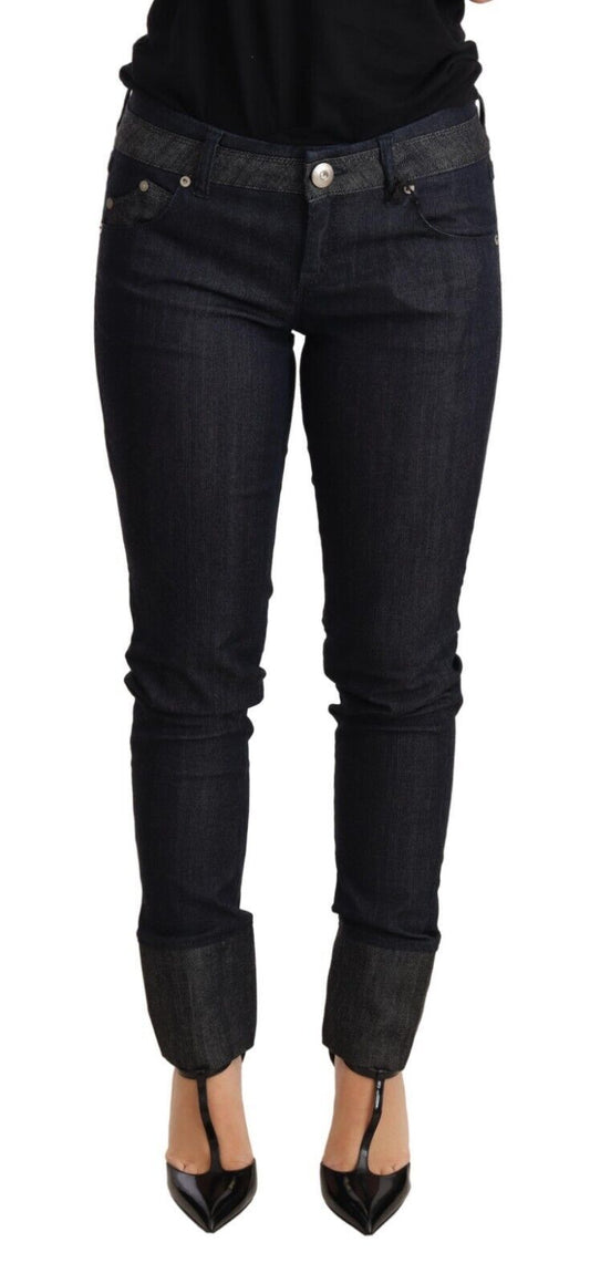 Ermanno Scervino Chic koyu mavi skinny jean pantolon