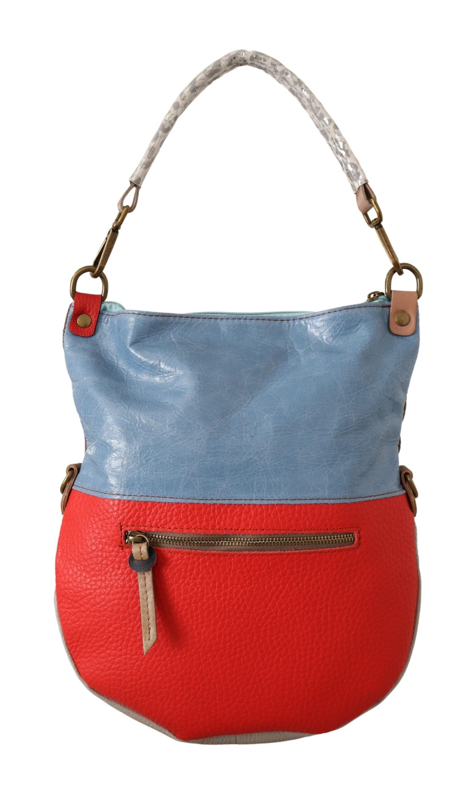 EBARRITO Chic multicolored leather bag with gold accents