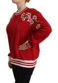 Load image into Gallery viewer, Dolce & Gabbana Elegant red turtleneck sweater with floral motif
