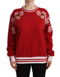 Load image into Gallery viewer, Dolce & Gabbana Elegant red turtleneck sweater with floral motif
