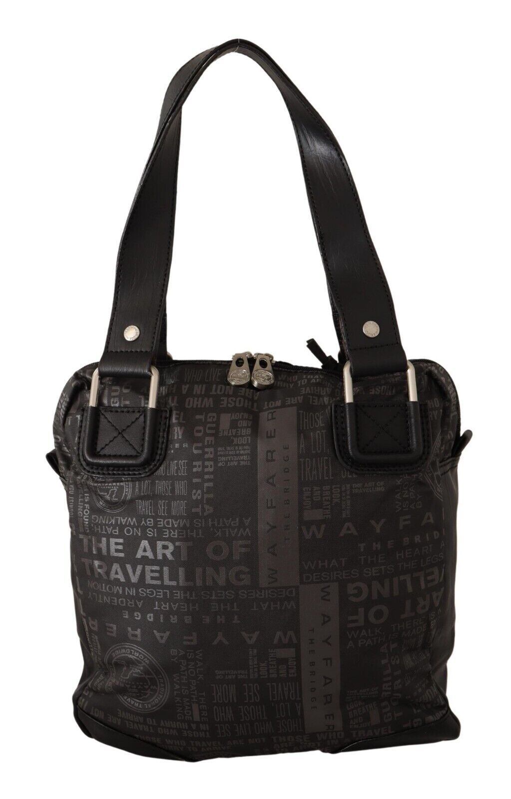 WAYFARER Chic black and gray fabric shoulder handbag