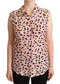 Load image into Gallery viewer, Love Moschino leopard print sleeveless polo shirt
