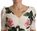 Load image into Gallery viewer, Dolce & Gabbana Elegant white sheath dress with floral pattern
