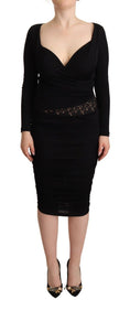 Load image into Gallery viewer, GF Ferre Elegant black sheath dress with sweetheart neckline
