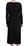 Load image into Gallery viewer, PINKO Elegant Black Nylon Stretch Maxi Dress
