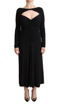 Load image into Gallery viewer, PINKO Elegant Black Nylon Stretch Maxi Dress
