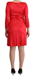 Load image into Gallery viewer, John Galliano Elegant red knee-length sheath dress
