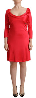 Load image into Gallery viewer, John Galliano Elegant red knee-length sheath dress
