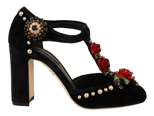 Dolce & Gabbana Elegante Mary Jane Pumps mit T-Riemen aus Samt