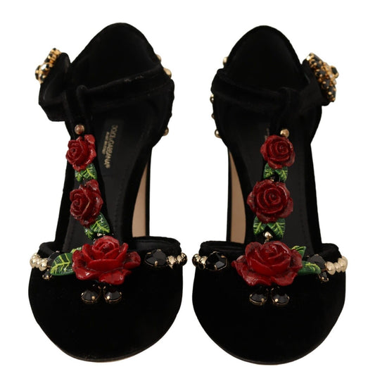 Dolce & Gabbana Elegante Mary Jane Pumps mit T-Riemen aus Samt