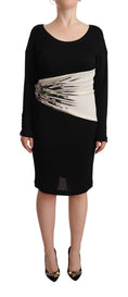 Load image into Gallery viewer, Roberto Cavalli Elegant sheath dress with long sleeves and a round neckline
