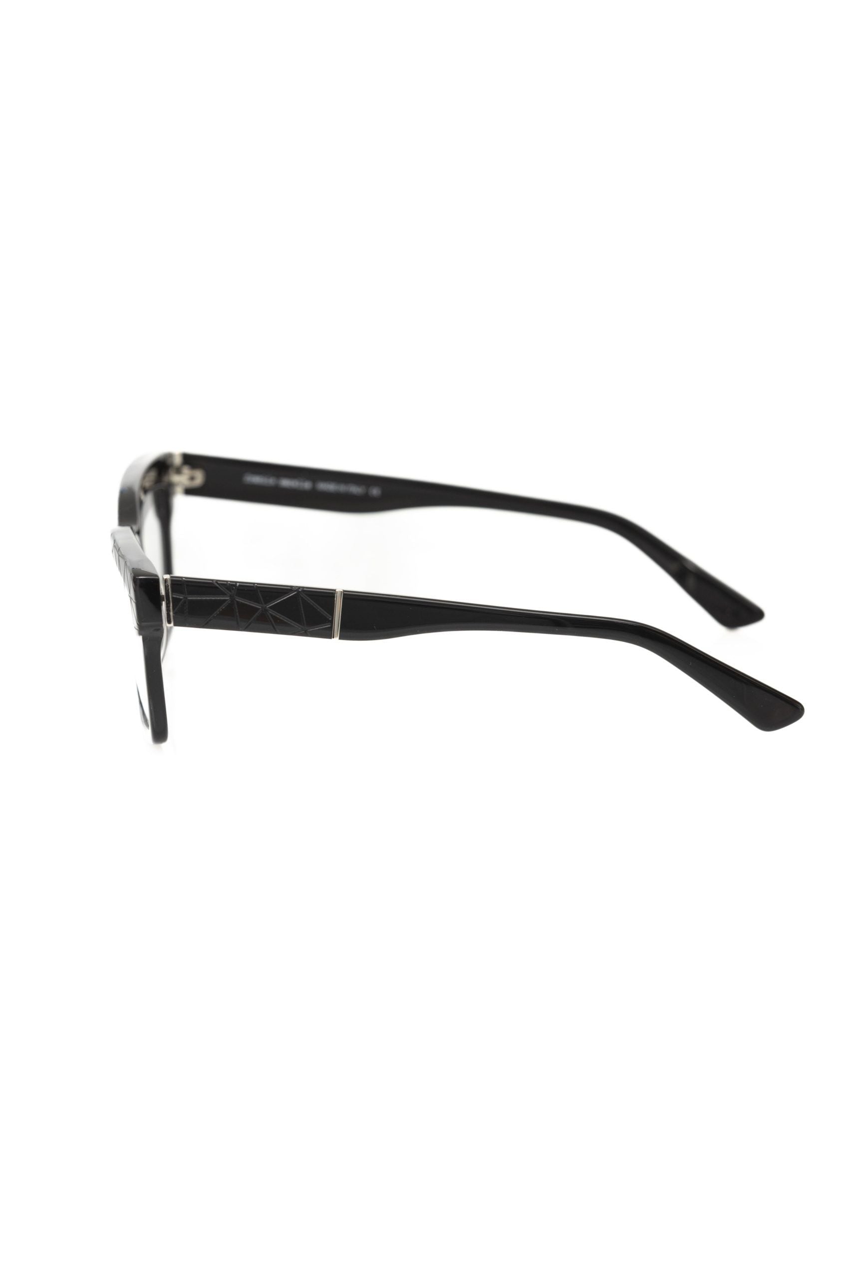 Frankie Morello Black Geometric Wayfarer Glasses