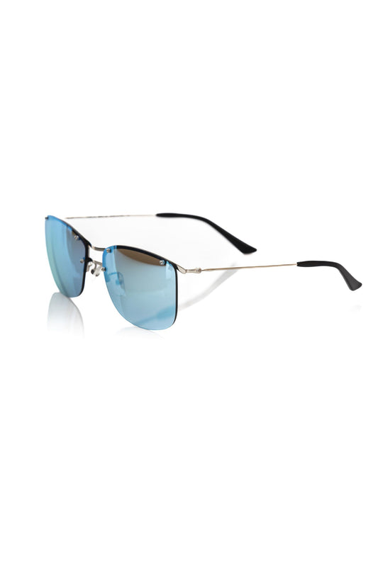 Frankie Morello Silbermetallic Herren-Sonnenbrille