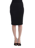 Load image into Gallery viewer, GF Ferre Chic black pencil skirt knee length with side zip
