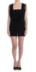 Load image into Gallery viewer, Roccobarocco Elegant sleeveless black mini dress with gold details
