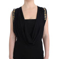 Load image into Gallery viewer, Roccobarocco Elegant sleeveless black mini dress with gold details
