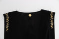 Load image into Gallery viewer, Roccobarocco Elegant sleeveless black mini dress with gold details
