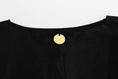 Load image into Gallery viewer, Roccobarocco Elegant sleeveless black mini dress with gold details
