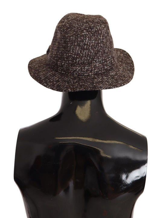 Dolce &amp; Gabbana Elegant gray tweed hat with wide brim