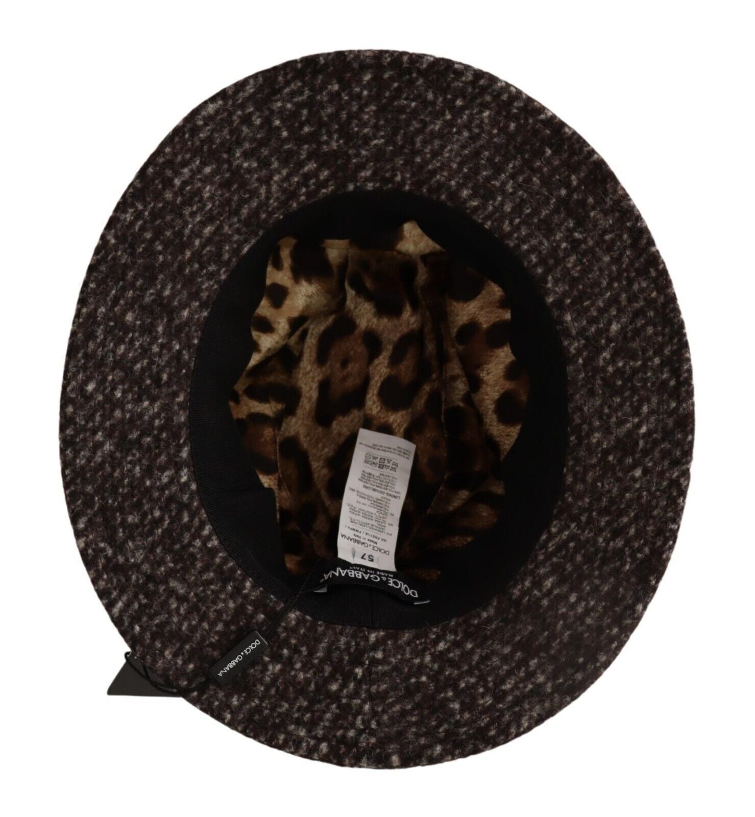 Dolce &amp; Gabbana Elegant gray tweed hat with wide brim