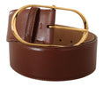 Load image into Gallery viewer, Dolce & Gabbana Elegant brown leather belt with gold buckle
