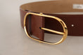 Load image into Gallery viewer, Dolce & Gabbana Elegant brown leather belt with gold buckle
